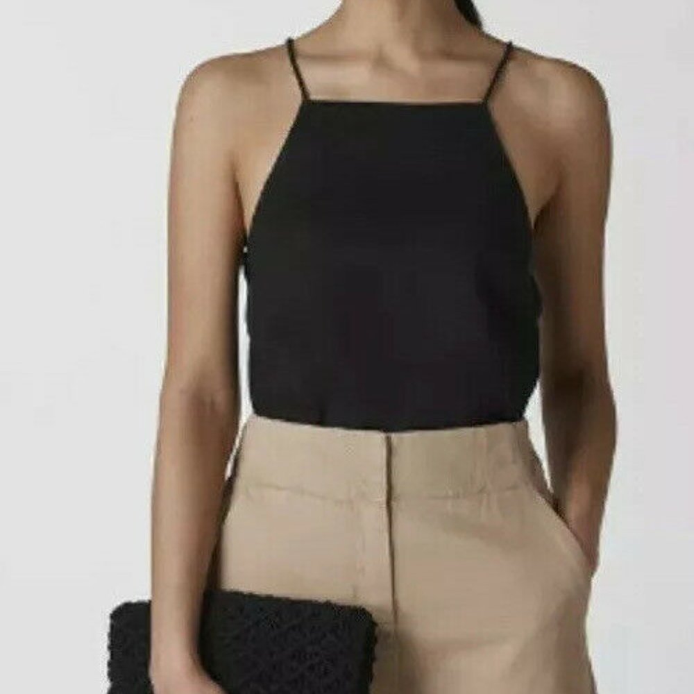 Whistles Womens Becky Button Black Sleeveless